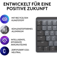 Bild von MX Mechanical Mini for Mac Space Gray, Kailh Choc V2 LOW PROFILE BROWN, Logi Bolt, USB/Bluetooth, DE (920-010832)