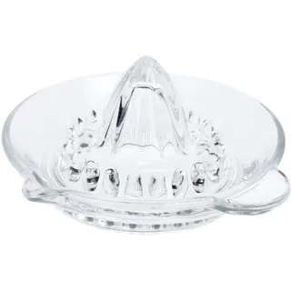 manuelle Glas Zitruspresse - Zitronen-Presse mit Ausgießer - ideal zum schnellen Entsaften von Zitrusfrüchten, wie Zitronen, Orangen, spülmaschinenfest (1x Zitruspresse Glas (14.5 cm))