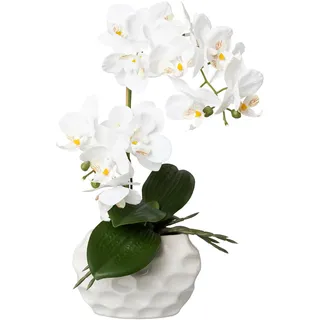 Creativ green Kunstorchidee "Deko-Orchidee Phalaenopsis im Keramiktopf", weiß