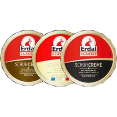 Erdal Schuhcreme Classic, Farben: Schwarz, Alle Farben, Braun, 3x75 ml, 3er Pack - Vorteilspack