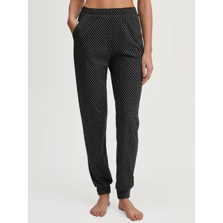 CALIDA Pyjamahose »Favourites Journey« gepunktet, seitliche Taschen, Single Jersey, Qualität, atmungsaktiv, schwarz,