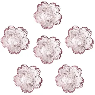 Rosa Kirschblüten-Dessertschalen, Mini-Kristallschale, kleine Glasschalen, Teebeutelhalter, Dipschalen, Sojasaucen Schale, Snackschale, Servierschalen, kleine Kerzenhalter, 6er-Set