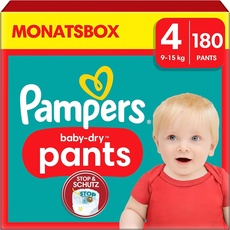 Bild Windeln Pants Größe 4 (9-15kg) Baby-Dry, Maxi mit Stop- und Schutz Täschchen, 180