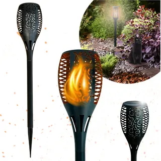 Solarlampe für den Garten 33 LED, Fackel Gartenfackeln mit Realistischer Flammeneffekt IP65 BLIXTAR