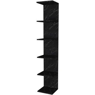 [en.casa] Wandregal Surahammar 34,5 x 31,5 x 180 cm Schwarz