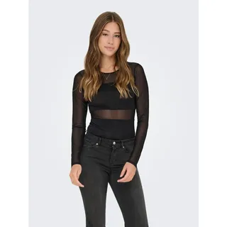 Only Langarmbody Onlesther Glitter L/S Body JRS Schwarz L