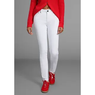 Slim-fit-Jeans ARIZONA "Shaping", Damen, Gr. 19, K + L Gr, weiß, Jeans, Obermaterial: 98% Baumwolle, 2% Elasthan, Basic, sehr schmal lang, Jeans Slim-fit-Jeans, enge Passform, Röhrenjeans, Used-Look-Waschung, hohe Leibhöhe, Topseller
