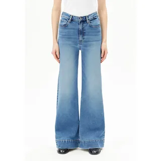 MURLIAA HIGH WAIST WIDE JEANS | recycelter Baumwoll Mix Comfort Stretch - blau (28-32)