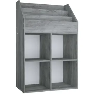 vidaXL Kinder-Bücherregal Betongrau 71x30x114 cm Spanplatte - Grau