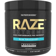 Protein Works Raze Extreme Pre-Workout Pulver | Blaue Himbeere | Kreatin, Koffein & Beta Alanin | Energy Drink| 30 Portionen