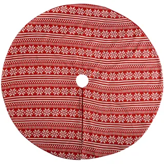 WeRChristmas Fairisle Schneeflocke Weihnachtsbaum Rock Dekoration, Stoff, Mehrfarbig, 120 cm, groß