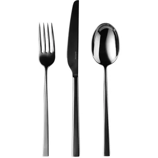 Sambonet S0031 Linea Q Besteck 24tlg., Edelstahl/PVDschwarz - Schwarz