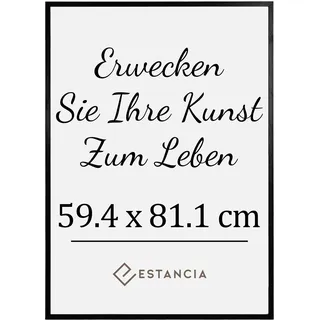 Estancia Schwarzer Bilderrahmen aus Kiefernholz 59,4x81,1 cm (A1) mit Bruchsicherem Acrylglas | Großer Moderner 59,4 x 81,1 cm Holzbilderrahmen Din A1