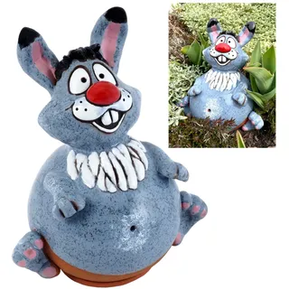Midene Gartenstecker Keramik Handgefertigt - Gartendeko für Draußen Wetterfest - Garten Deko Keramik - Gartenfiguren & Gartenstatuen - Hase