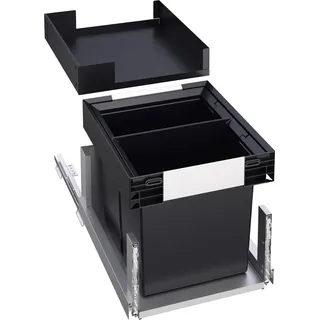 Blanco Abfallsammler , Schwarz, Edelstahlfarben , Kunststoff , 2x 13 l , 35.2x44.2x45.1 cm , Küchen, Küchenausstattung, Abfallsysteme