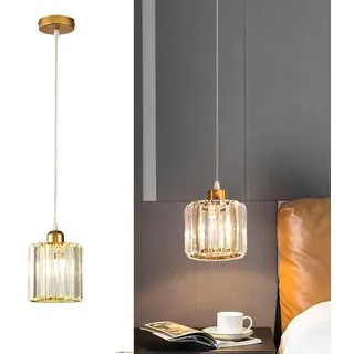 jengush Hängelampe Mit Batterie, Batteriebetriebene Pendelleuchte Mit Fernbedienung, Wiederaufladbare Lichtquelle Keine Hardwiring Installation,Hängeleuchte Ohne Stromanschluss 9 Farben Dimmbar(Gold)