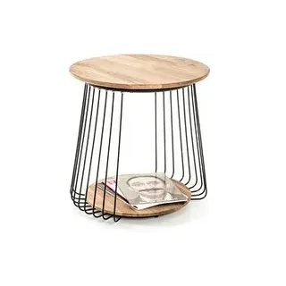 HAKU Möbel Beistelltisch rund Massivholz eiche 50,0 x 50,0 x 52,0 cm, 1 St.