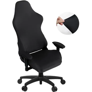 SARAFLORA Gaming-Stuhlhussen, dehnbar, waschbar, Computerstuhl-Schonbezüge für Sessel, Drehstuhl, Gaming-Stuhl, Computer-Chef-Stuhl (Schwarz, XL)