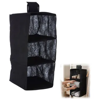 Premier Housewares 3 Abschnitt Kleiderboxen Organizer, Polyester, schwarz, 28 x 28 x 57 cm, 28x28x57