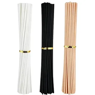 180 Stueck Rattanstaebchen Fuer Raumduft 20cm x 3mm Duftstaebchen Nachfuellpack Diffuser Staebchen Ersatz Raumduft Nachfueller Holzstaebchen Fuer Raumduft Diffuser Sticks Schwarz Weiss Natur