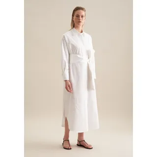 seidensticker Sommerkleid »Schwarze Rose« Langarm Kragen Uni, weiß