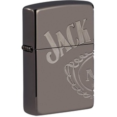 Zippo Armor Jack Daniels High Polish Black Ice Pocket Lighter Feuerzeug, schwarz, Einheitsgröße