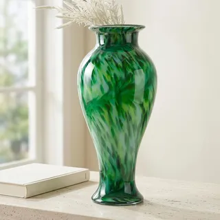 20" (50,8 cm) Hohe Grüne Glasvase Handgeblasene Große Stehende Glasvase Wohnraumdekoration, Murano Moderne Dunkelgrüne Blumenvasen, Jarrones Grandes para Sala Elegantes, Große Vasen für Wohnzimmer