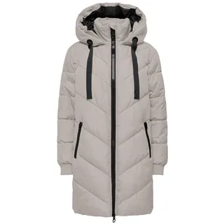 JDY Damen Steppjacke JDYSkylar Padded gesteppter Kurzmantel mit Kapuze 15207784 Chateau Gray/Black L