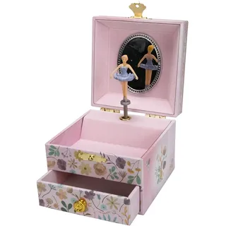 GICO Schmuckkästchen Ballerina mit Schublade für Mädchen Kinderspieluhr mit Musik, drehender Figur und Spiegel Geburtstagsgeschenk Mädchen Schmuckbox Kinder - 92071