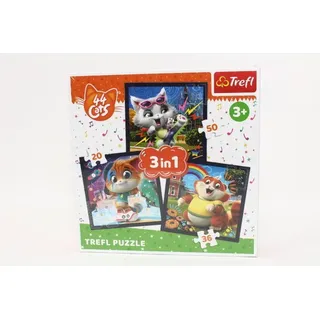 Trefl Puzzle 3in1 – Lernen Sie die niedlichen Katzen kennen
