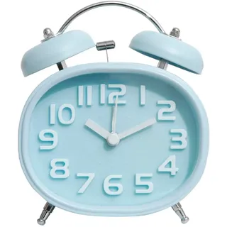 JZK Retro-Quarz-Doppelglockenwecker blau