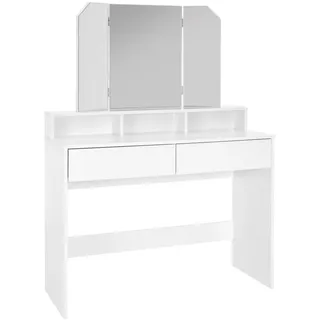 ML-Design Schminktisch rechteckig Weiß 100/40/140 cm , Weiß Hochglanz , Holzwerkstoff , 40x140x100 cm , Schlafzimmer, Schminktische