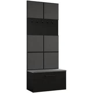 ax living Garderobenschrank Rosanno I 80,6 x 204 x 40 cm Schwarz