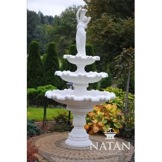 Zierbrunnen Springbrunnen Skulptur Brunnen Deko Garten Fontaine Teich Neu 252cm - Weiß