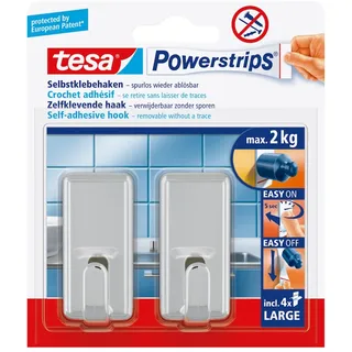 Tesa Garderobenhaken Powerstrips Large Classic Chrom