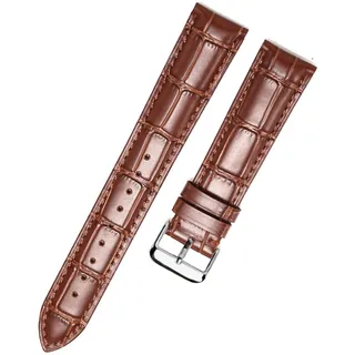 MUENShop Verlängertes Echtleder Krokodilleder Uhrenarmband XXL Schnellverschluss 18mm 19mm 20mm 21mm 22mm Armband