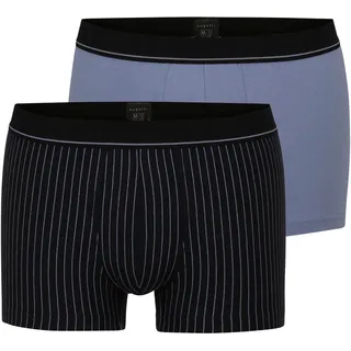 Panty BUGATTI "Paris", Herren, Gr. 5M, blau (blau, dunkel, streifen), Single Jersey, Obermaterial: 95% Baumwolle, 5% Elasthan, gestreift, unifarben, körpernah, Unterhosen Panty, weich, basic, eng, atmungsaktiv, breiter Bund, Baumwollmix