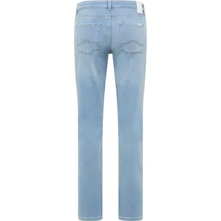 Straight-Jeans MUSTANG "Damen Style Crosby Relaxed Straight", Damen, Gr. 31, Länge 32, 201 hellblau, 80% Baumwolle, 15% Lyocell, 4% Elastomultiester, 1% Elasthan, unifarben, straight fit, Jeans Straight-Jeans