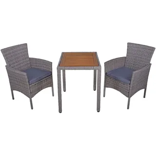 Garden Pleasure Sitzgruppe DAKOTA grau, schwarz Kunststoff, Metall, 5-teilig