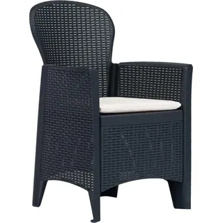 vidaXL 3-tlg. Bistro-Set Kunststoff Anthrazit Rattan-Optik - Grau