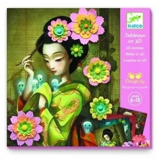 Kreatives Set Porträts mit Papierblumen, Djeco