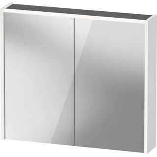 Duravit D-Code Spiegelschrank, Steckdose Typ E (FR, BE), 2 Türen, LED-Lichtfeld oben, 800x700mm, 6 W, DC7106018181000, Farbe: Weiß Matt