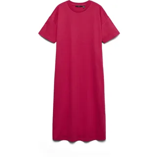 Shirtkleid VERO MODA "VMMOLLY SS OVERSIZE CALF DRESS NOOS", Damen, Gr. M, N-Gr, jazzy, Single Jersey, Obermaterial: 100% Baumwolle, unifarben, regular fit lang, Rundhals, Kleider Shirtkleid, Baumwolle, regular fit