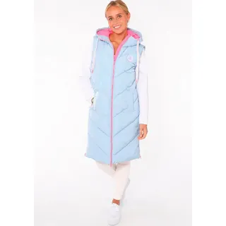 Zwillingsherz Steppweste »"Strandglück"« Doppel-Zipper, Kontrastdetails, Eingrifftaschen, modisch, knielang, blau
