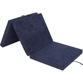 HobbyGarden Klappmatratze Ben – 195×80×8 cm, dunkelbraun, faltbar, Gästebett & Gymnastikmatte, Aloba Bezug, pflegeleicht & mobil - Grau
