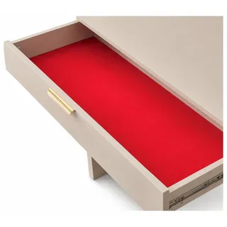 Stilvolle Schminkkonsole mit Doppelspiegel und geräumigen Schubladen modern - Beige
