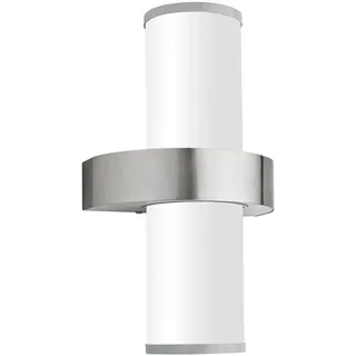 Wandaußenleuchte Silber Massives Edelstahl Außenleuchte Fassadenleuchte Glas