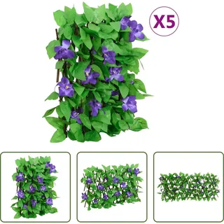 The Living Store Rankgitter mit Künstlichem Efeu 5 Stk. Erweiterbar 180x20 cm