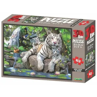 PRIME Weiß e Tiger Bengal 3D Puzzle 63 Teile