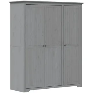 vidaXL Kleiderschrank BODO Grau 146x53,5x173 cm Massivholz Kiefer